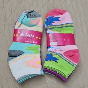 Colorful Women's Ankle Socks, Bundle of 6 Pairs